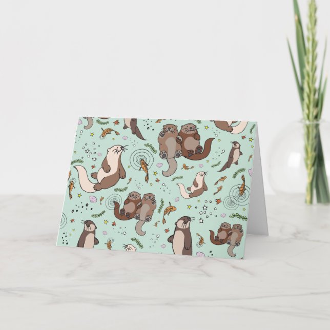 Otter Hälsning Card Kort (Framsida)