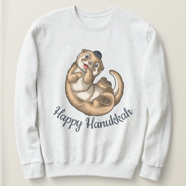 Otter Hanukkah T-Shirt Sweatshirt (Design framsida)