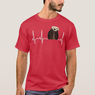 Ötter Heartslag Shirt Cute Otter Älskare Gift Tee