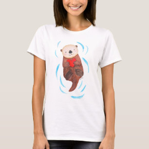 Otter Holger Heart Cute Sea Otter Art T Shirt