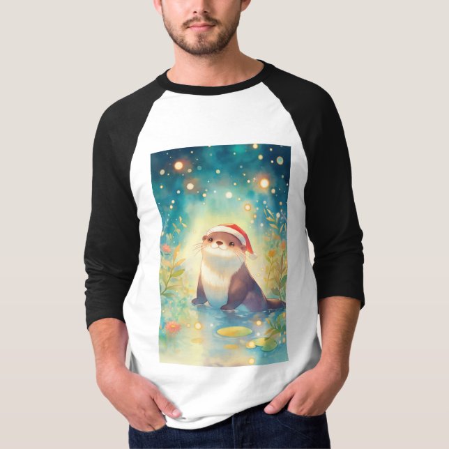 Otter Holiday Glow T Shirt (Framsida)