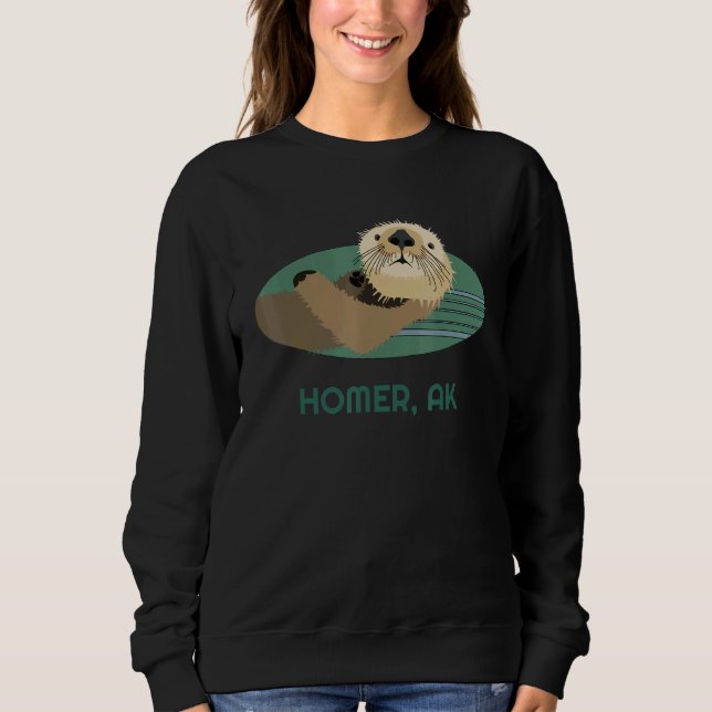 Otter Homer Alaska Kusten Resident Fisherman T Shirt (Framsida)