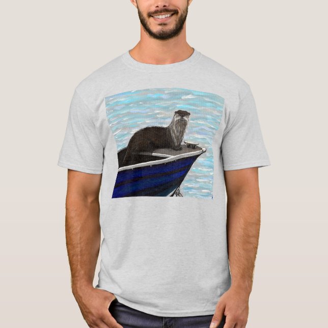 Ötter i en Boat-målning T Shirt (Framsida)