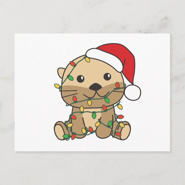 Otter i Helgdag Otter, Julvinter Helg Vykort (Framsida)