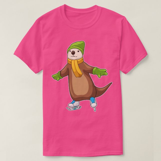 Otter Ice-skridskor T Shirt (Design framsida)
