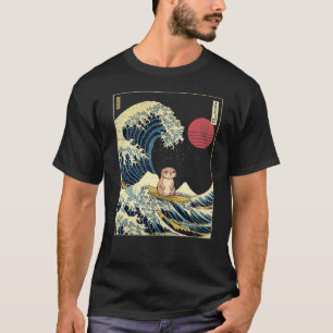 Otter Japanska Kanagawa Wave Funny Surf Animal T Shirt