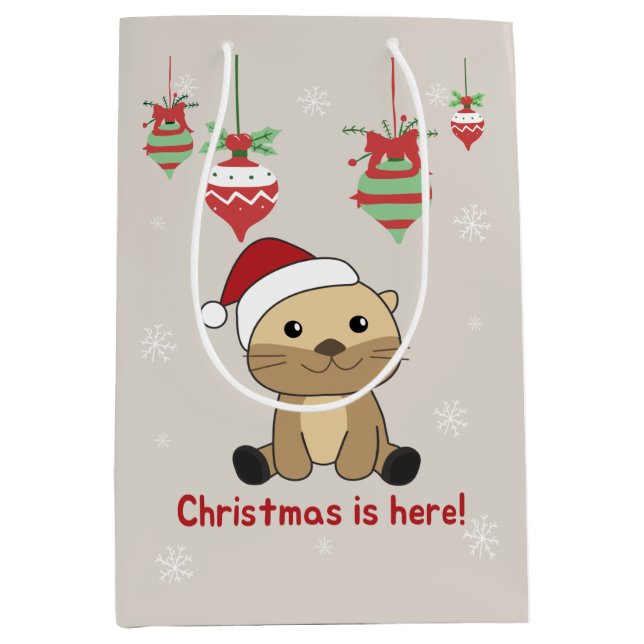 Otter jul, Snö, vinterdjur, bättre medium G (Framsidan)