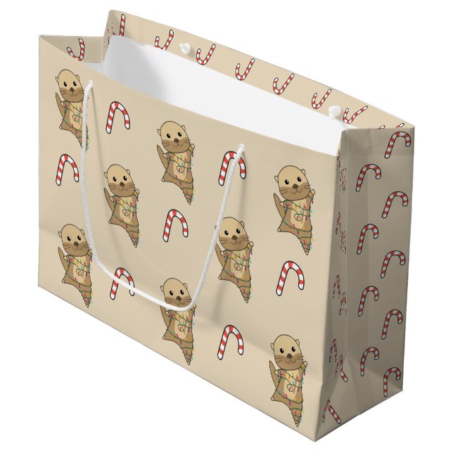 Otter jul Snö Winter Animals Otter (Framsidan Vinklad)