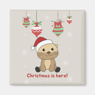 Otter jul Snö Winter Animals Otter Magnet