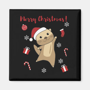Otter jul Snö Winter Animals Otter Magnet