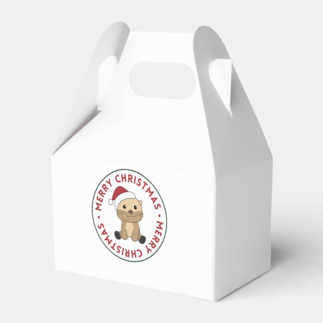 Otter jul Snö Winter Animals Otter Presentaskar (Framsidan Sidan)