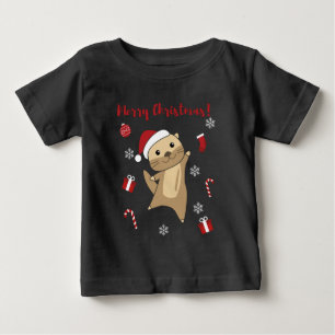 Otter jul Snö Winter Animals Otter T Shirt