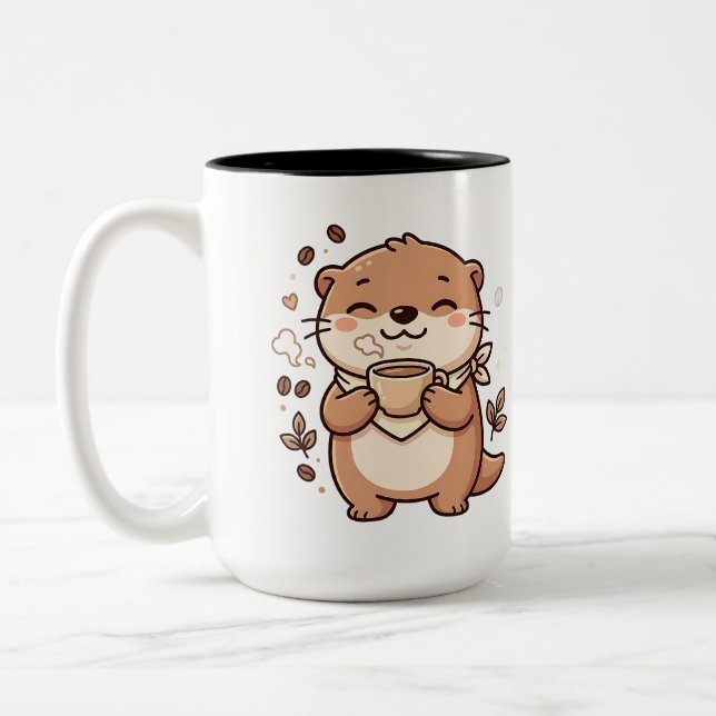Otter kaffemugg Tvåtons Keramik (Vänster)