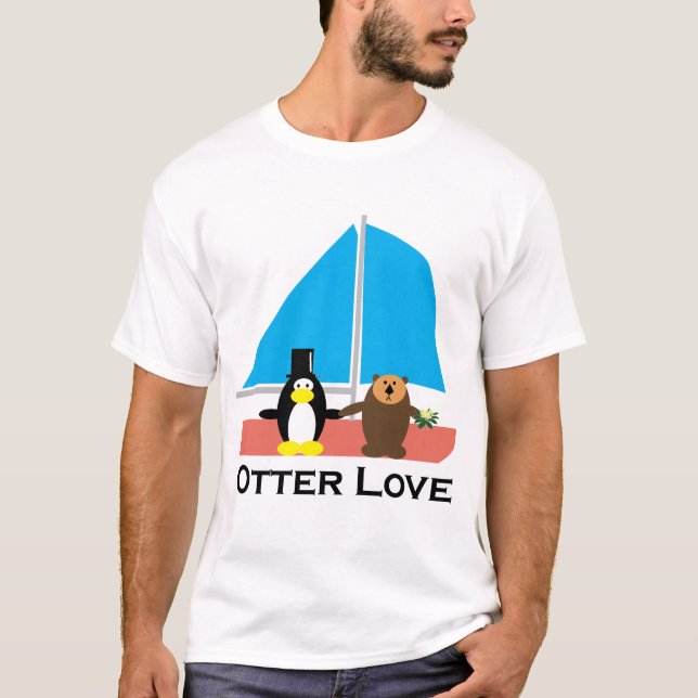 Otter Kärlek bröllop Tee (Framsida)