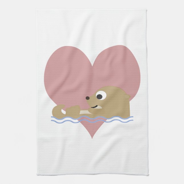 Otter Kärlek Kökshandduk (Vertikal)