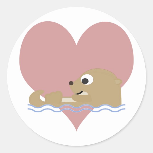 Otter Kärlek Runt Klistermärke (Framsida)