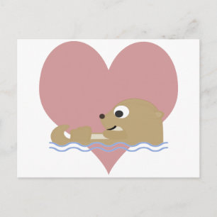 Otter Kärlek Vykort