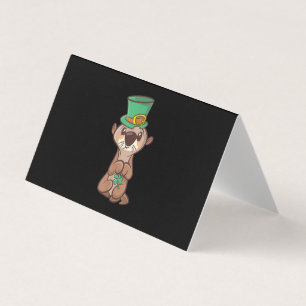 Otter Leprechaun St Patrick Day Kids and Vuxnas Visitkort