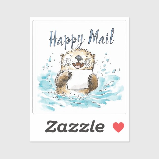 Otter Lycklig Mail Klistermärken (Ark)