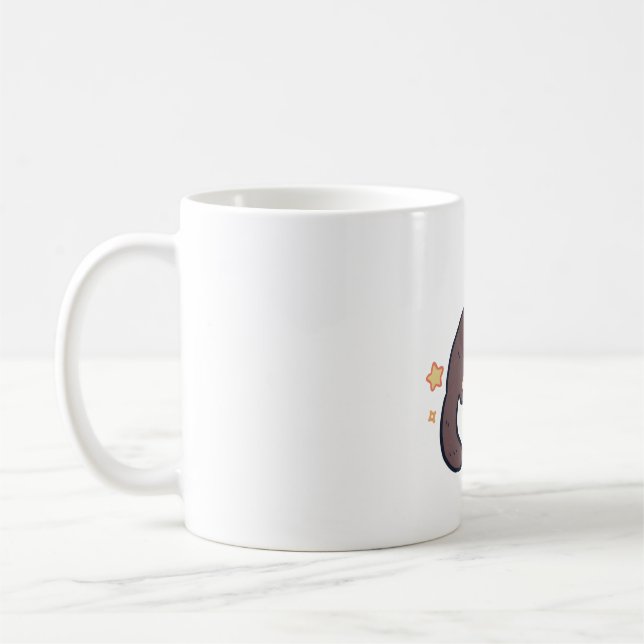 Otter mamma Delight � Cute Animal Art Kaffemugg (Vänster)