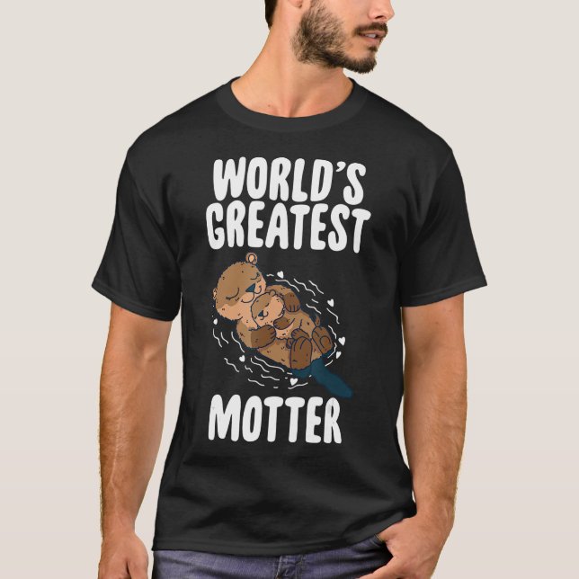 Otter Mamma Worlds Största Mors dag T Shirt (Framsida)