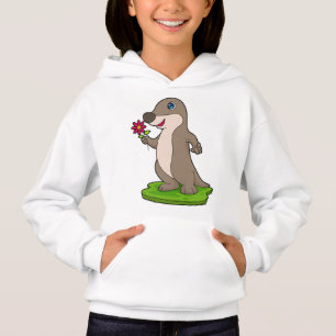 Ötter med blomma t shirt