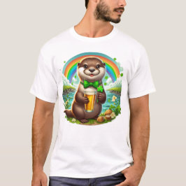 Otter med öl på dagen t shirt