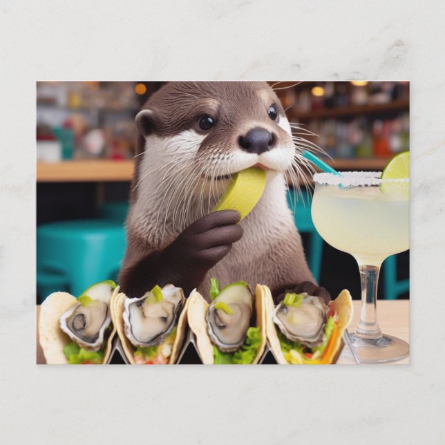Otter med Osyster Tacos och Margarita Vykort (Framsida)