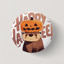 Otter med Pumpkin Hat - Happy halloween