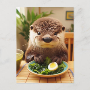 Otter med Sjögräs Salad Vykort