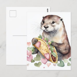 Otter med Taco Vykort