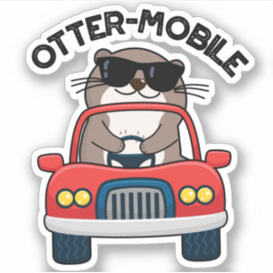 Otter-Mobile Funny Animal Car Pun Klistermärken