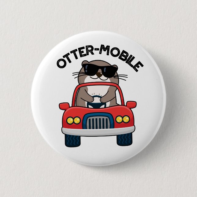 Otter-Mobile Funny Animal Car Pun Knapp (Framsida)