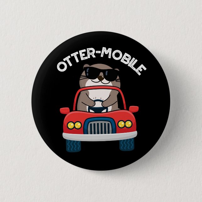 Otter-Mobile Funny Animal Car Pun Knapp (Framsida)