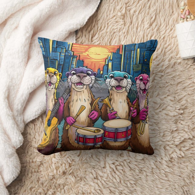 Otter Musician Kudde (Filt)
