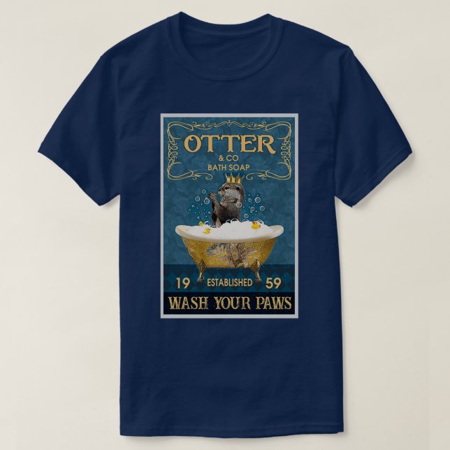 Otter och Co Bath Soap Tvättar Tass T Shirt (Design framsida)