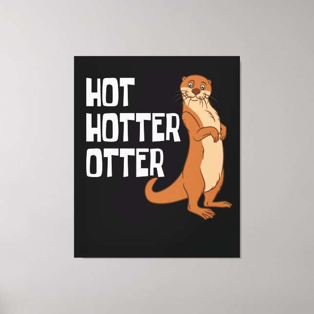 Otter och Sea Otters Hett Hetter Otter Canvastryck (Framsida)