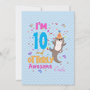 Otter Otterly Fantastisk Birthday Girl Inbjudningar