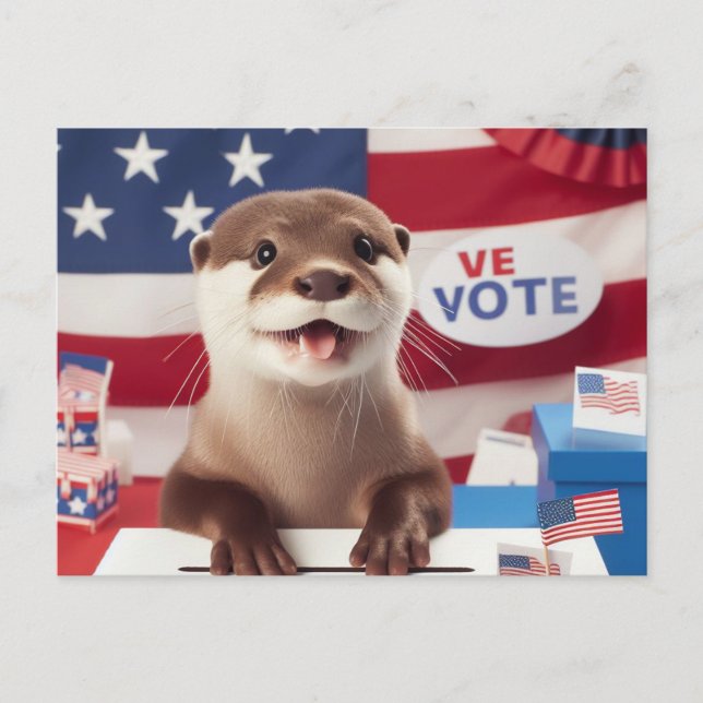 Otter Patriotic Vote Vykort (Framsida)