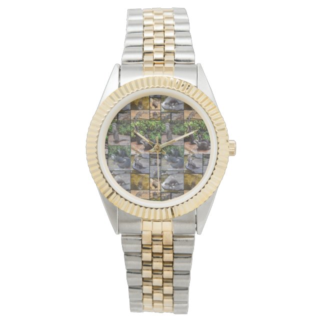Otter Photo Collage, Unisex Two Toned Watch Armbandsur (Framsida)
