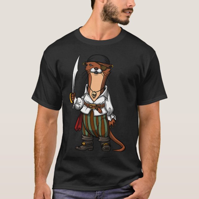 Otter Pirat Sjöman T Shirt (Framsida)