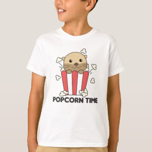 Otter Popcorn Time Whats Poppin Funny Pun T Shirt