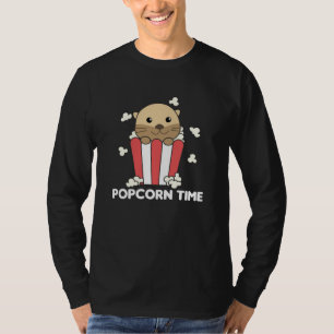 Otter Popcorn Time Whats Poppin Funny Pun T Shirt