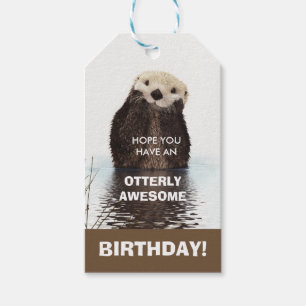 Otter Pun - Otterly Fantastisk Birthday Presentetikett