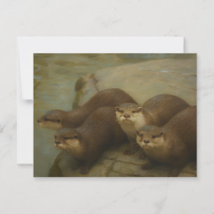 Otter Quartet - Spelande bild av vilda djur och vä Vykort
