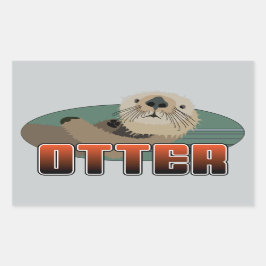 OTTER Rectangle-etikett Rektangulärt Klistermärke