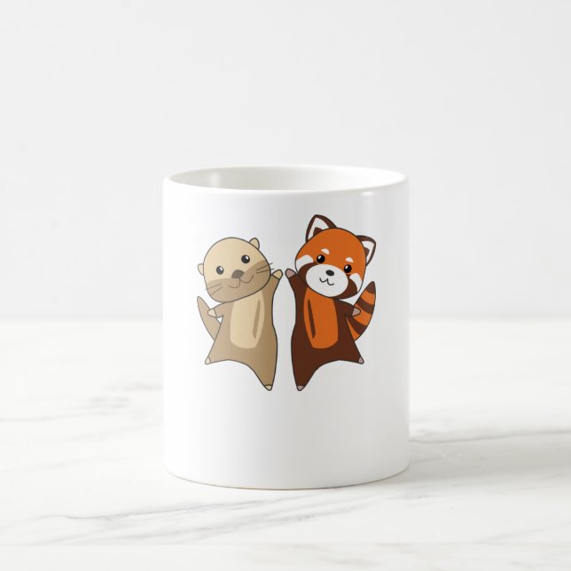 Otter Red Panda Sweet Animals for Children Kaffemugg (Center)