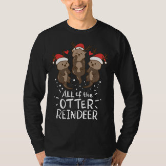 Otter Reindeer Hjort jul Julafton Gift presenterat T Shirt