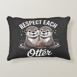 Otter Respect Each Other Funny Prydnadskudde