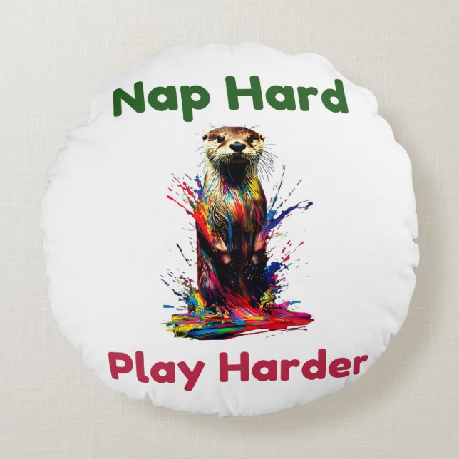 Otter Rund Kudde (Framsidan)